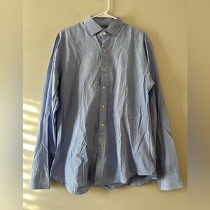 Polo Ralph Lauren blue check dress shirt size 16 1/2 Estates slim fit